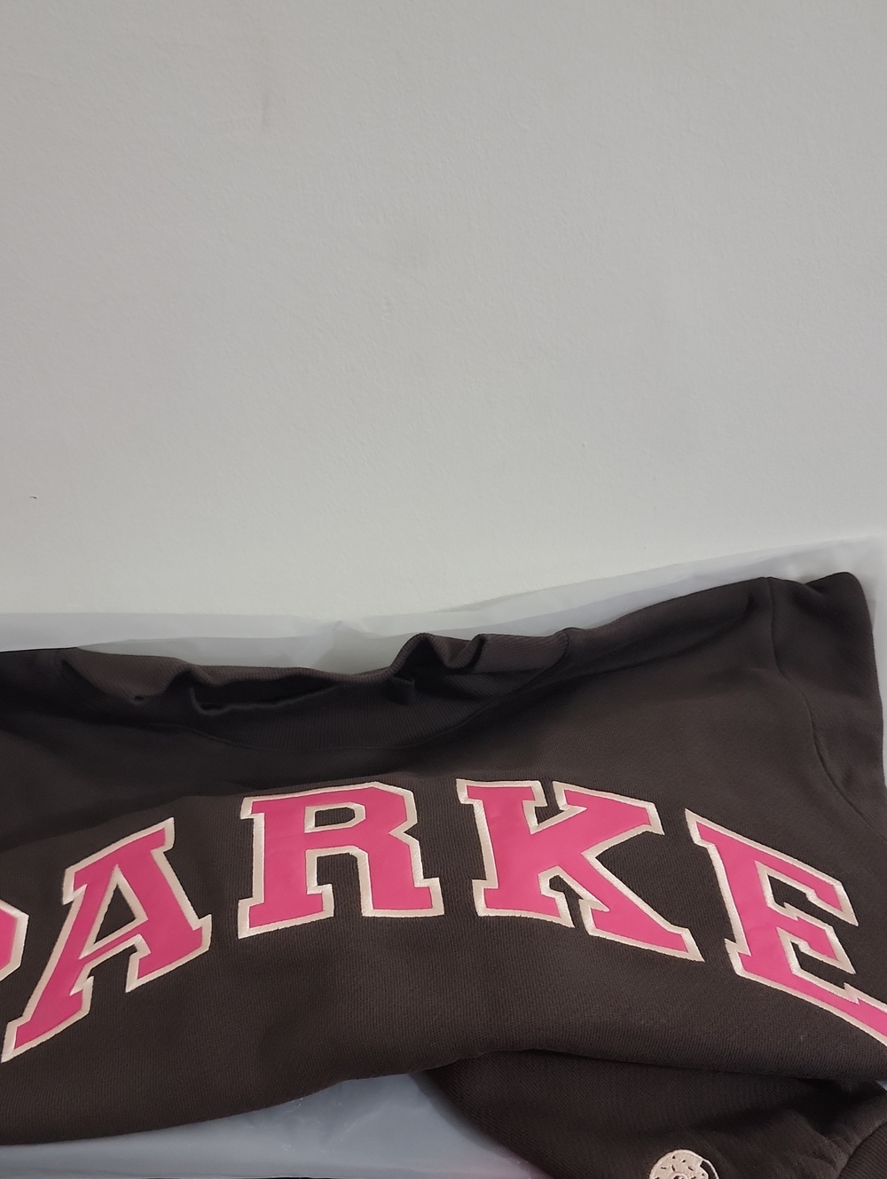 Parke x Dunkin Donuts Varsity Mockneck Sweatshirt in Espresso S/M - Picture 7 of 7